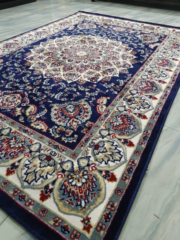 Sultan Medallion – 5x7 Ft Traditional Rug in Black, Ivory & Gold - Image 7
