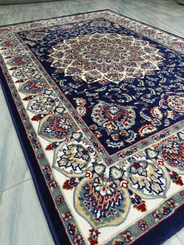 Sultan Medallion – 5x7 Ft Traditional Rug in Black, Ivory & Gold - Image 8