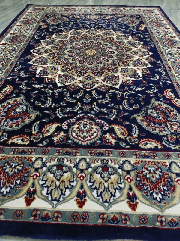 Sultan Medallion – 5x7 Ft Traditional Rug in Black, Ivory & Gold - Image 10