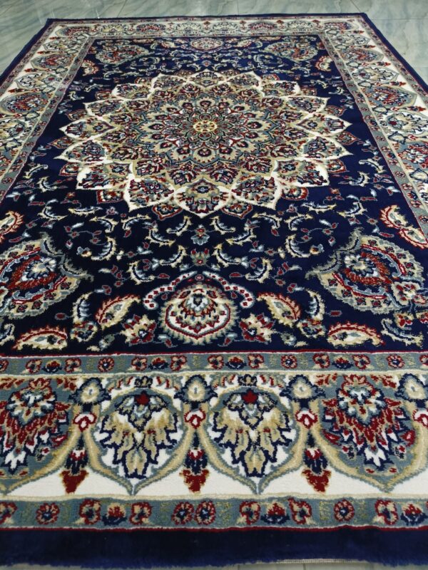 Sultan Medallion – 5x7 Ft Traditional Rug in Black, Ivory & Gold - Image 11