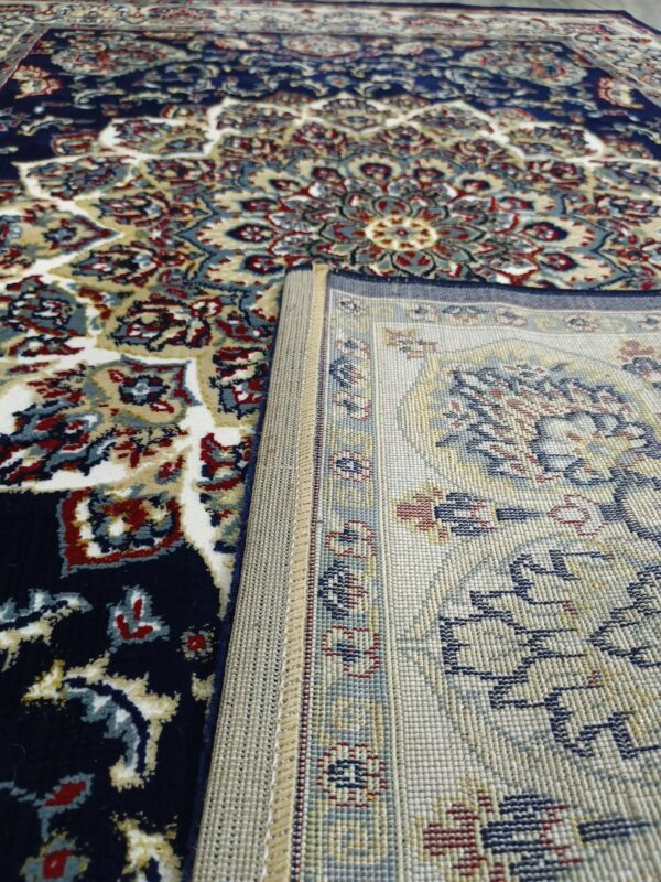 Sultan Medallion – 5x7 Ft Traditional Rug in Black, Ivory & Gold - Image 14
