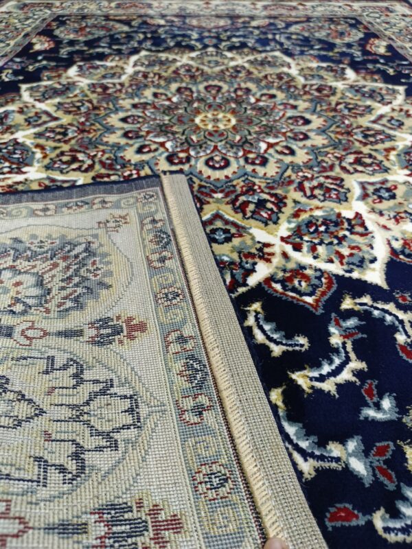 Sultan Medallion – 5x7 Ft Traditional Rug in Black, Ivory & Gold - Image 15