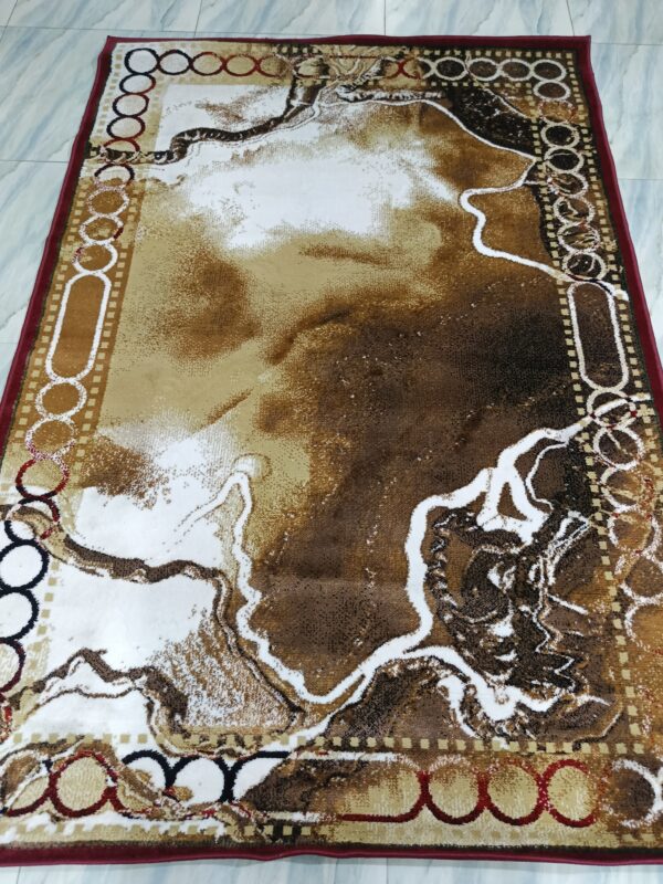 Earthbound Marble – 5x7 Ft Turkish Rug in Brown, Beige & Ivory - Image 3
