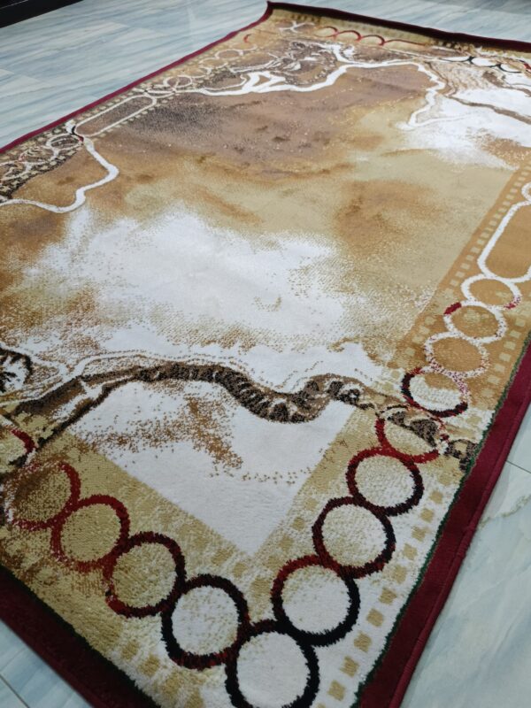 Earthbound Marble – 5x7 Ft Turkish Rug in Brown, Beige & Ivory - Image 8