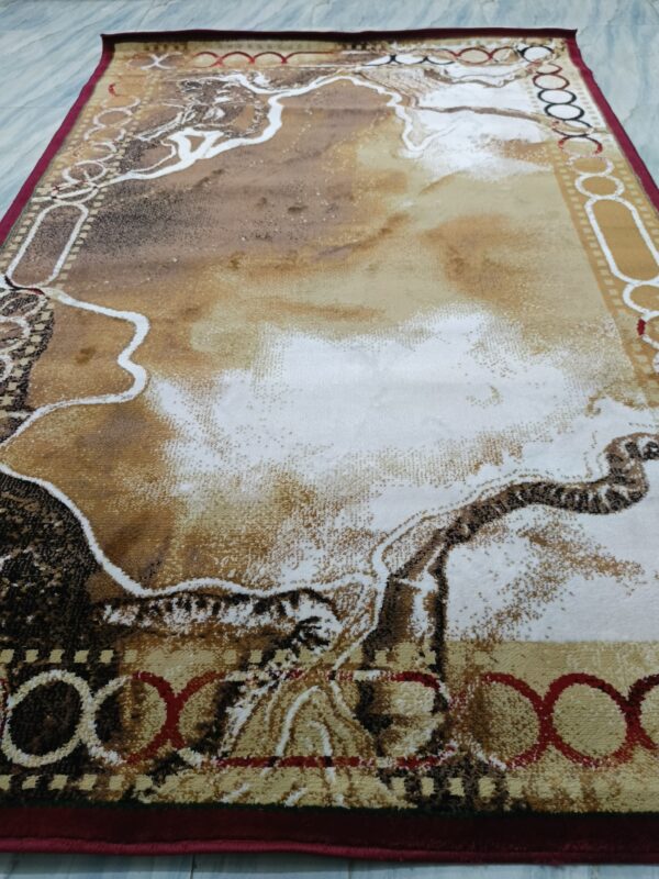Earthbound Marble – 5x7 Ft Turkish Rug in Brown, Beige & Ivory - Image 9