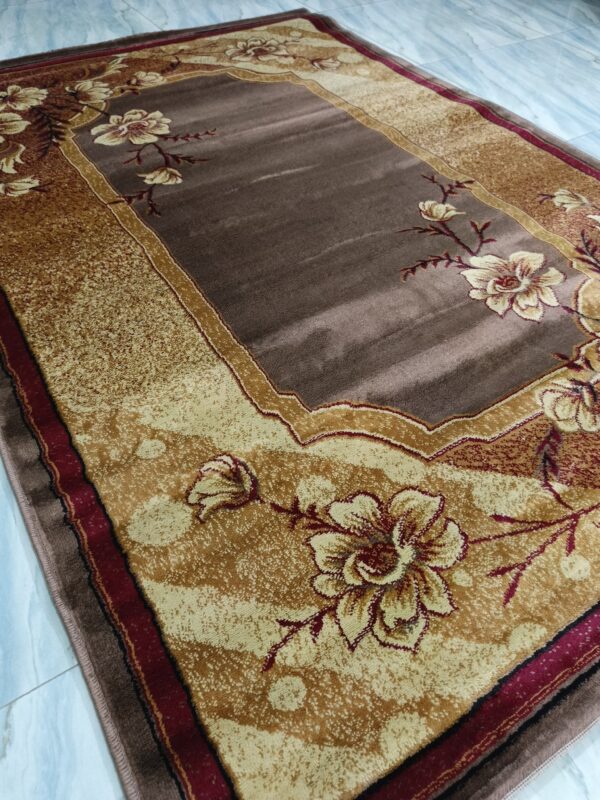 Vintage Bloom – 5x7 Ft Turkish Rug in Coffee & Cream Floral - Image 7