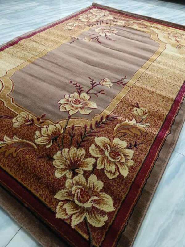 Vintage Bloom – 5x7 Ft Turkish Rug in Coffee & Cream Floral - Image 8