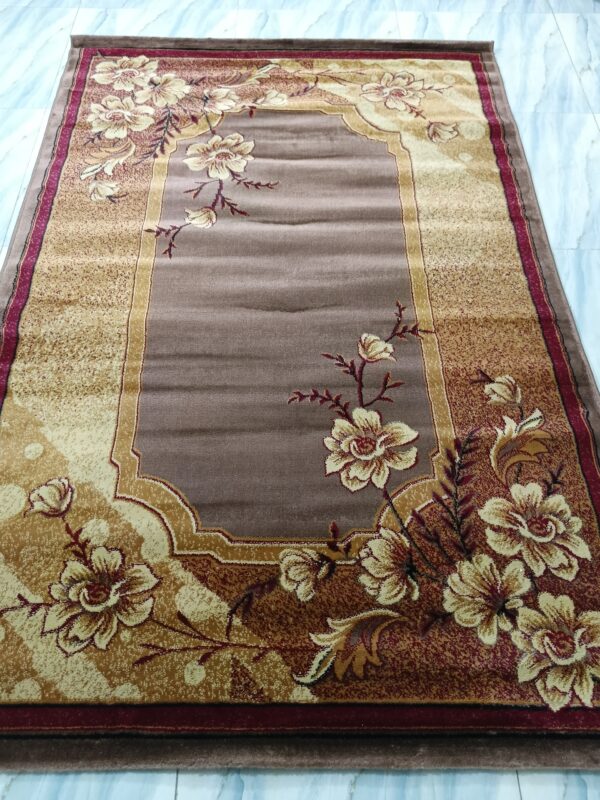 Vintage Bloom – 5x7 Ft Turkish Rug in Coffee & Cream Floral - Image 10