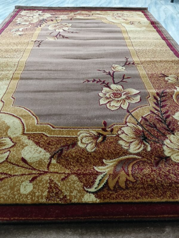 Vintage Bloom – 5x7 Ft Turkish Rug in Coffee & Cream Floral - Image 11