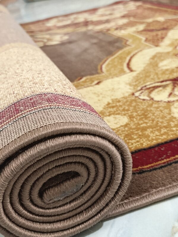 Vintage Bloom – 5x7 Ft Turkish Rug in Coffee & Cream Floral - Image 2