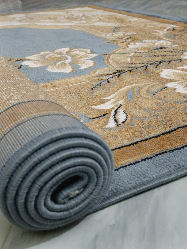 Blue Blossom – 5x7 Ft Turkish Rug in Sky Blue & Beige Floral - Image 13