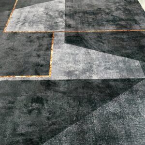 Urban Slate – Modern Rug in Charcoal Grey with Copper Accent