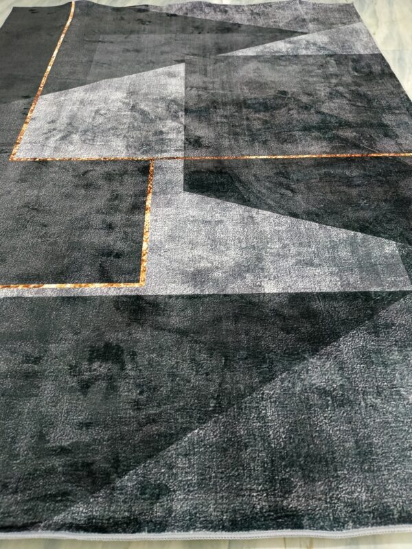 Urban Slate – Modern Rug in Charcoal Grey with Copper Accent