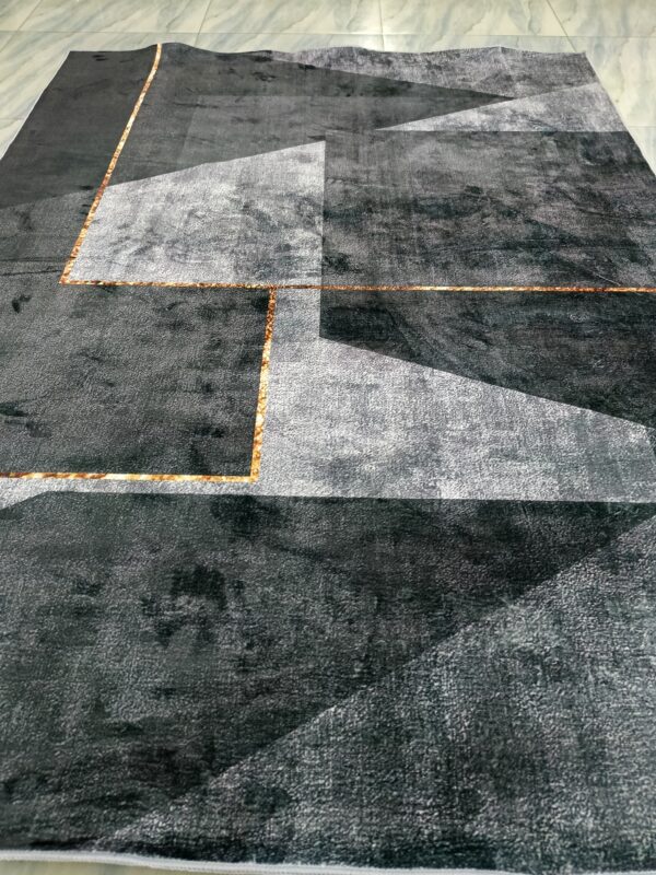 Urban Slate – Modern Rug in Charcoal Grey with Copper Accent - Image 2