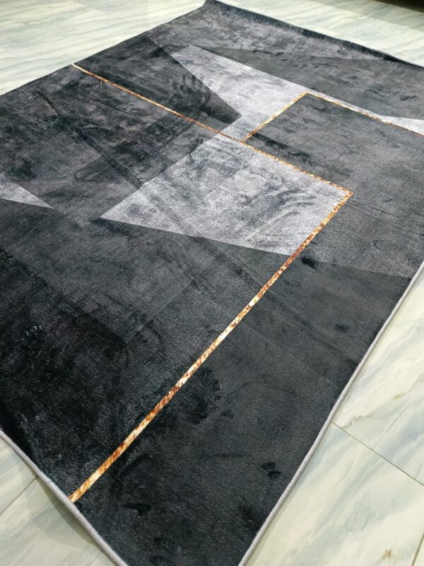 Urban Slate – Modern Rug in Charcoal Grey with Copper Accent - Image 6