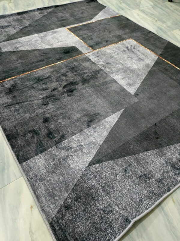 Urban Slate – Modern Rug in Charcoal Grey with Copper Accent - Image 7