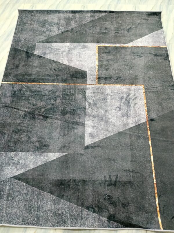 Urban Slate – Modern Rug in Charcoal Grey with Copper Accent - Image 8