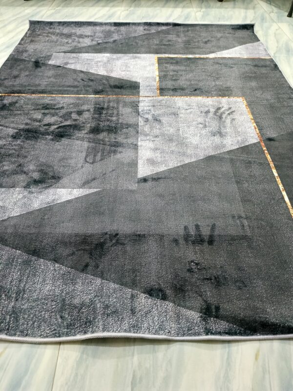 Urban Slate – Modern Rug in Charcoal Grey with Copper Accent - Image 9