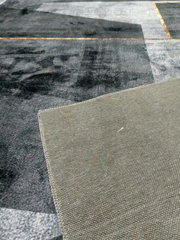 Urban Slate – Modern Rug in Charcoal Grey with Copper Accent - Image 3
