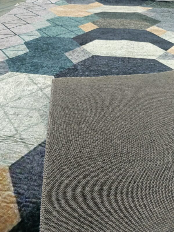 HexaBlend – Contemporary Rug in Earthy Tones & Teal Accents - Image 9