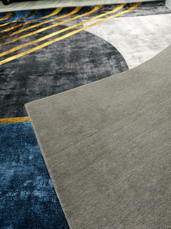 Golden Axis – Abstract Rug in Blue, Grey & Gold - Image 8