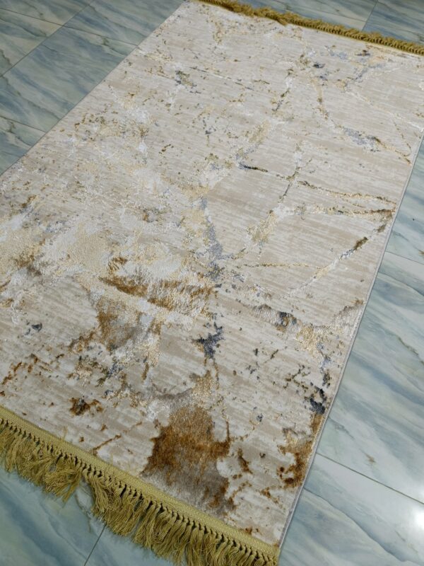 Ivory Glaze – 4x6 Ft Marble-Inspired Rug in Cream & Gold - Image 4