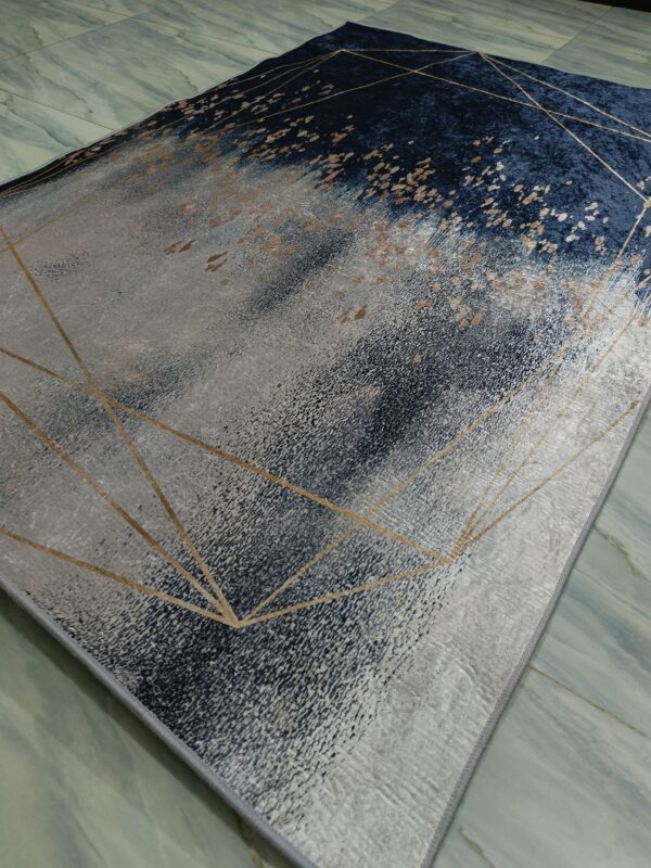 Midnight Mist – 4x6 Ft Luxe Rug in Navy, Rose Gold & Cream - Image 6