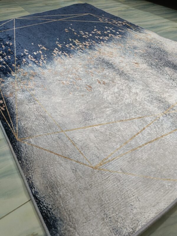 Midnight Mist – 4x6 Ft Luxe Rug in Navy, Rose Gold & Cream - Image 7