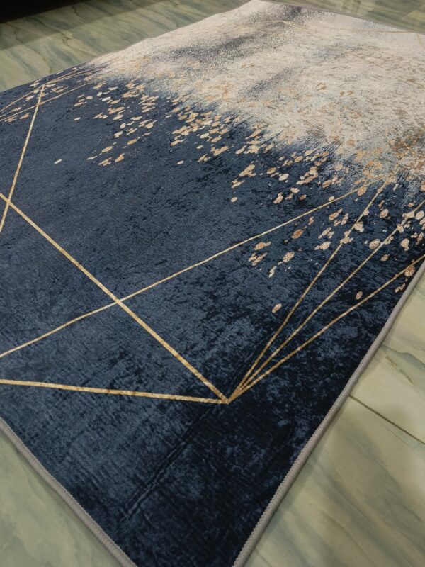 Midnight Mist – 4x6 Ft Luxe Rug in Navy, Rose Gold & Cream - Image 2