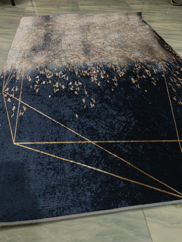 Midnight Mist – 4x6 Ft Luxe Rug in Navy, Rose Gold & Cream - Image 9