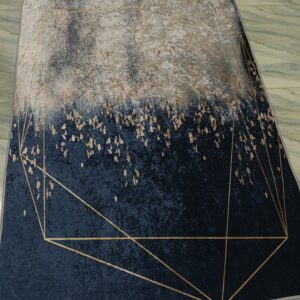 Midnight Mist – 4x6 Ft Luxe Rug in Navy, Rose Gold & Cream