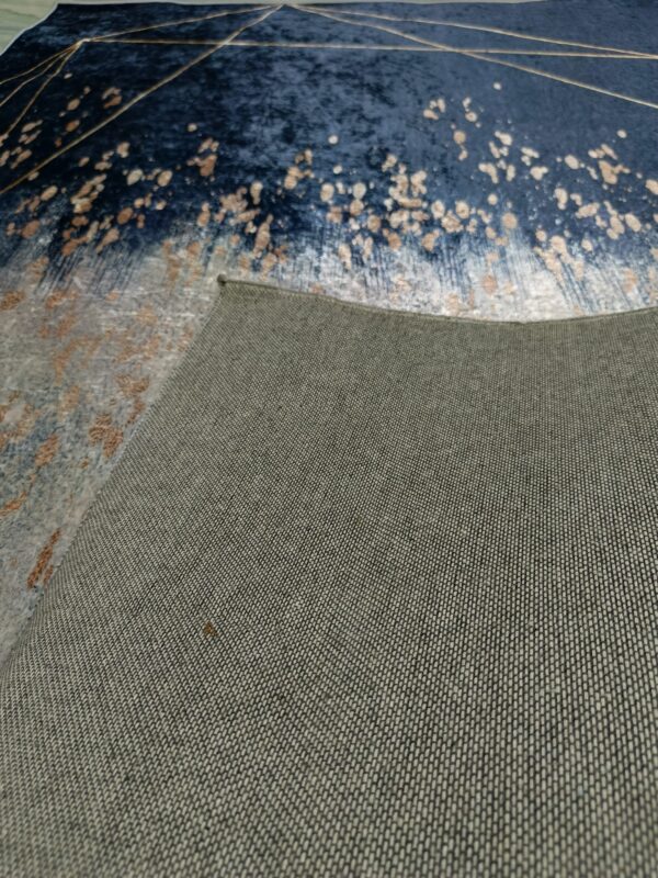 Midnight Mist – 4x6 Ft Luxe Rug in Navy, Rose Gold & Cream - Image 3