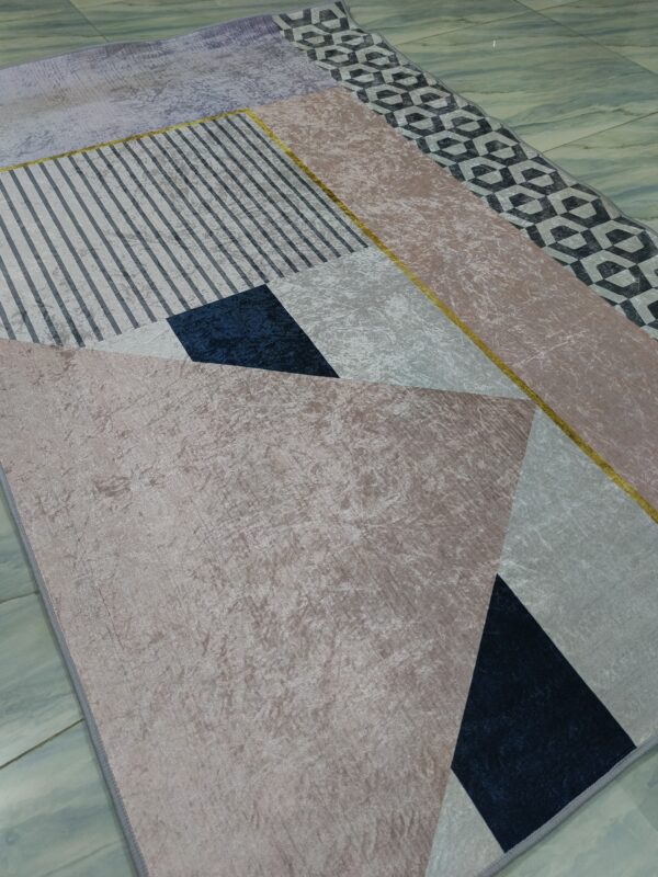Pastel Maze – 4x6 Ft Geometric Rug in Lilac, Blush & Charcoal - Image 8