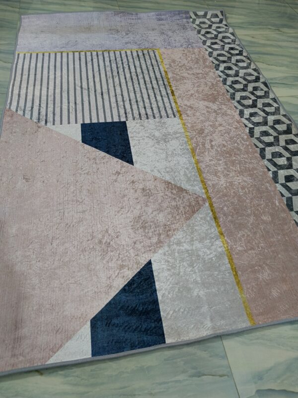 Pastel Maze – 4x6 Ft Geometric Rug in Lilac, Blush & Charcoal - Image 9