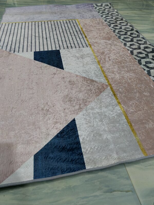 Pastel Maze – 4x6 Ft Geometric Rug in Lilac, Blush & Charcoal - Image 10