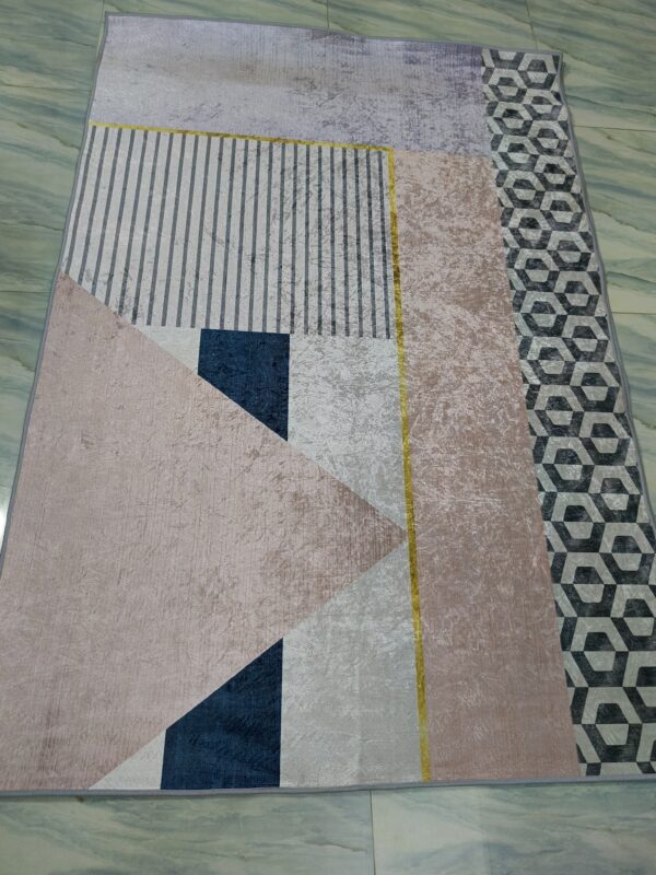 Pastel Maze – 4x6 Ft Geometric Rug in Lilac, Blush & Charcoal - Image 11