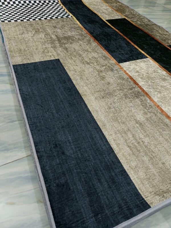 Diamond Lines – 4x6 Ft Modern Rug in Olive, Beige & Black - Image 7