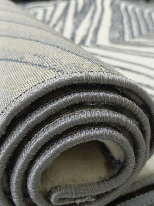 Zigwave – 4x6 Ft Textured Rug in White, Grey & Blue - Image 13