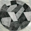 Urban Stone – 4x4 Ft Round Rug in Charcoal & Light Grey