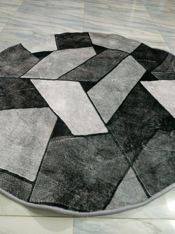 Urban Stone – 4x4 Ft Round Rug in Charcoal & Light Grey - Image 3