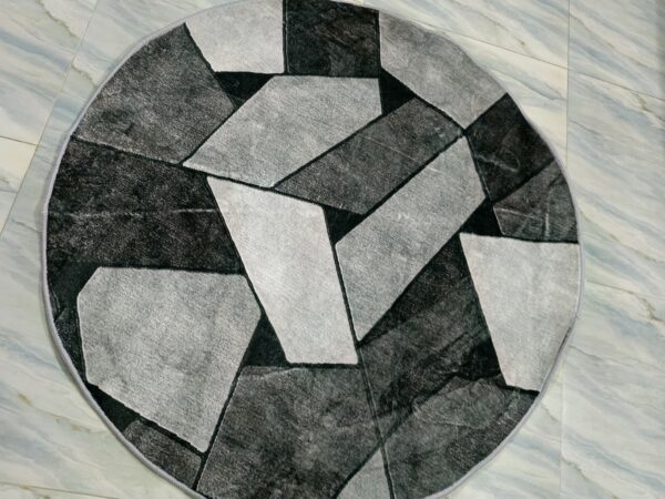 Urban Stone – 4x4 Ft Round Rug in Charcoal & Light Grey - Image 4