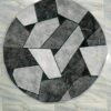 Urban Stone – 4x4 Ft Round Rug in Charcoal & Light Grey - Image 7