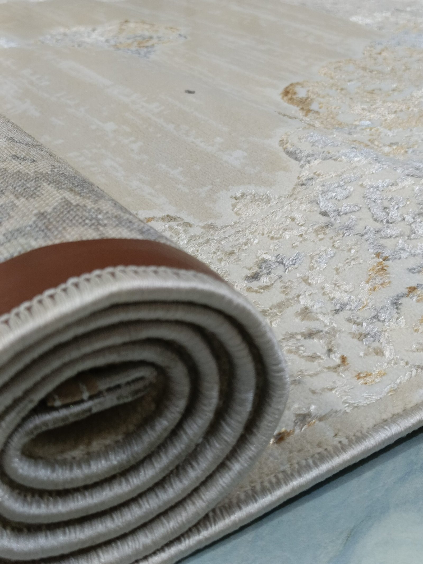 Elegant Turkish Medallion Rug – Beige & Grey | Classic Patterned Carpet for Timeless Interiors - Image 8