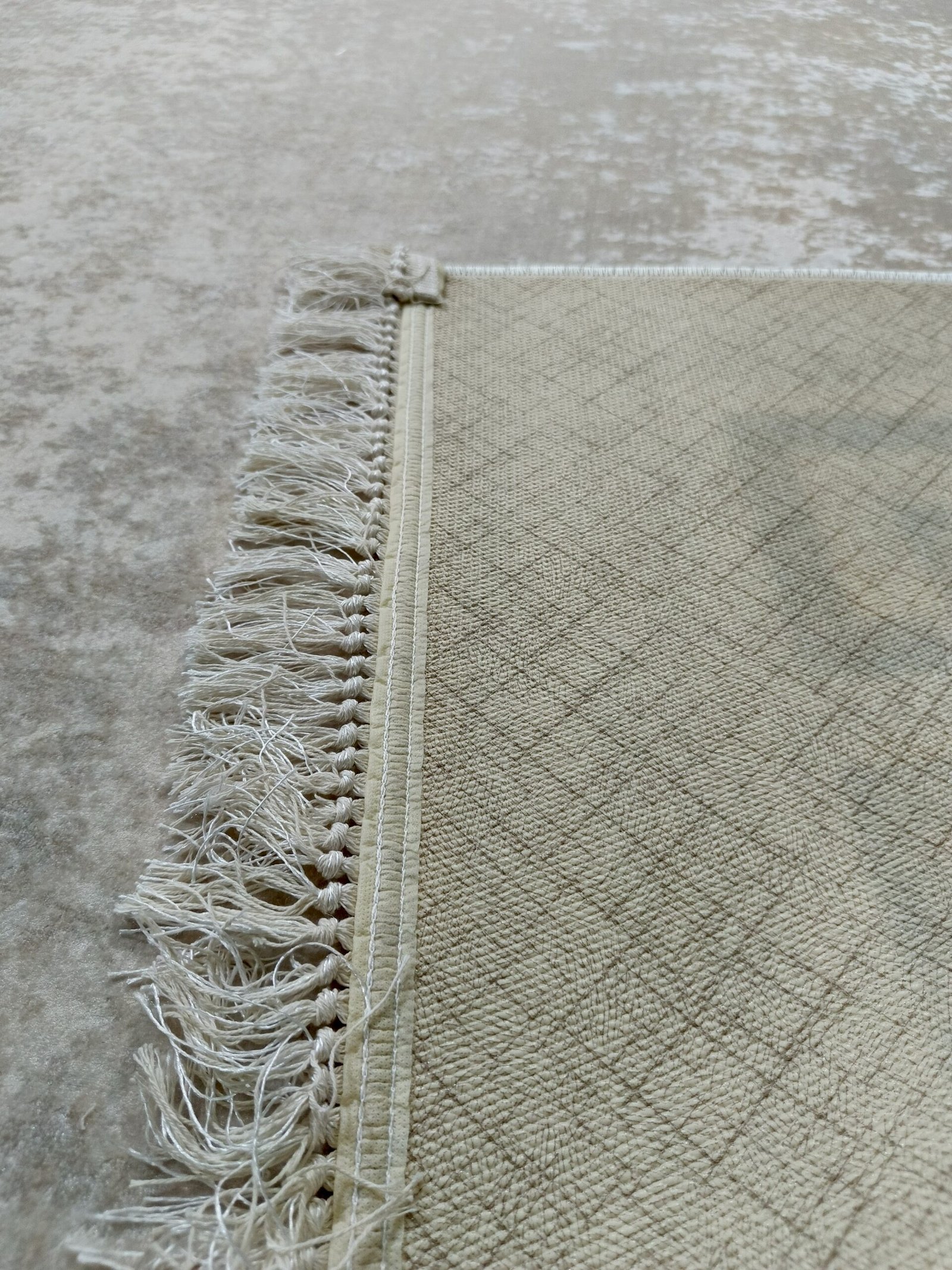 Premium Turkish Rug with Greek Border Design – 6.2 × 9.8 ft – Minimalist Beige & Black – Soft Texture & Leather Back – Easy to Wash - Image 6