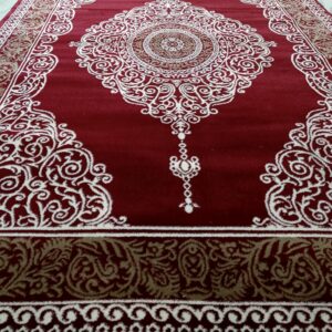 Majestic Red Medallion Rug – Premium Turkish Carpet | Statement Piece for Living Room, Drawing Space & Formal Corners
