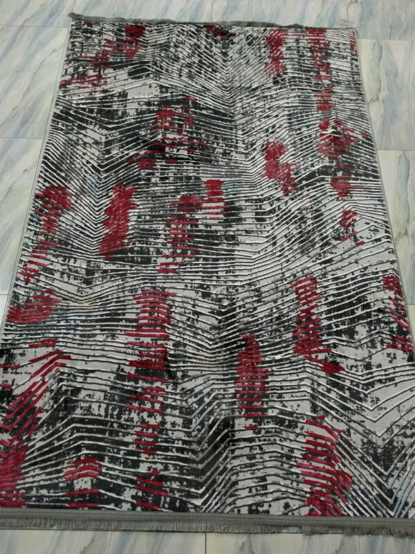 Abstract Turkish Rug – Red & Black Anti-Slip Soft Carpet for Living Room, Bedroom & Study Corners - Image 8