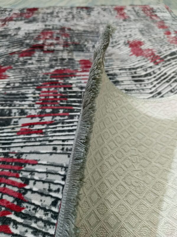 Abstract Turkish Rug – Red & Black Anti-Slip Soft Carpet for Living Room, Bedroom & Study Corners - Image 11