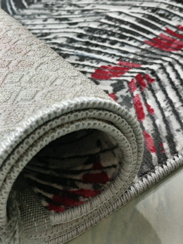 Abstract Turkish Rug – Red & Black Anti-Slip Soft Carpet for Living Room, Bedroom & Study Corners - Image 13