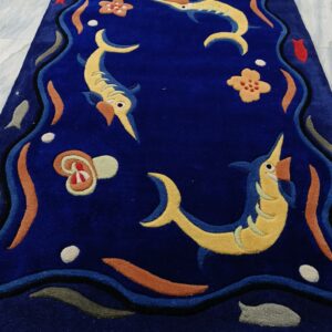 Deep Blue Sea Kids Rug – Soft Fish Theme Carpet | Playful & Cozy Floor Mat for Kids’ Room, Bedside & Reading Nooks