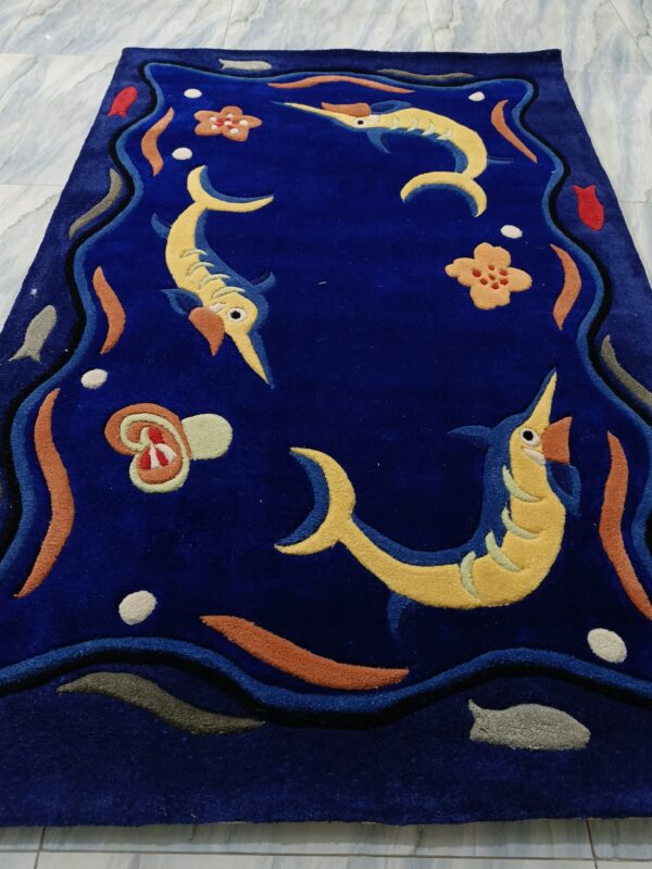 Deep Blue Sea Kids Rug – Soft Fish Theme Carpet | Playful & Cozy Floor Mat for Kids’ Room, Bedside & Reading Nooks